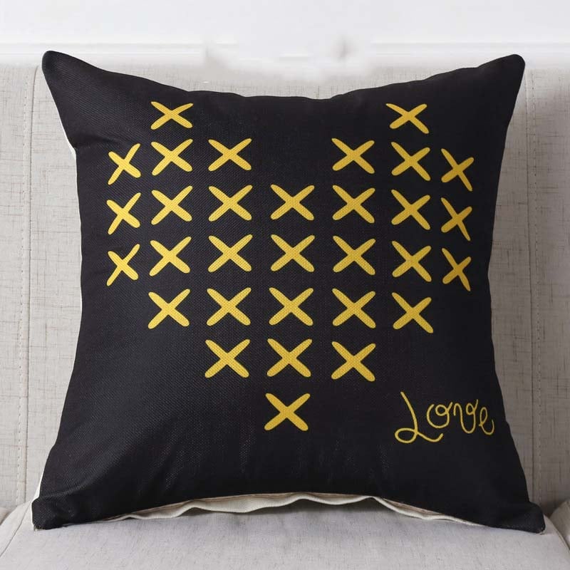 Geometric Retro Throw Pillowcase – Linen & PP Cotton, 4 Styles (18"×18" / 45×45cm)
