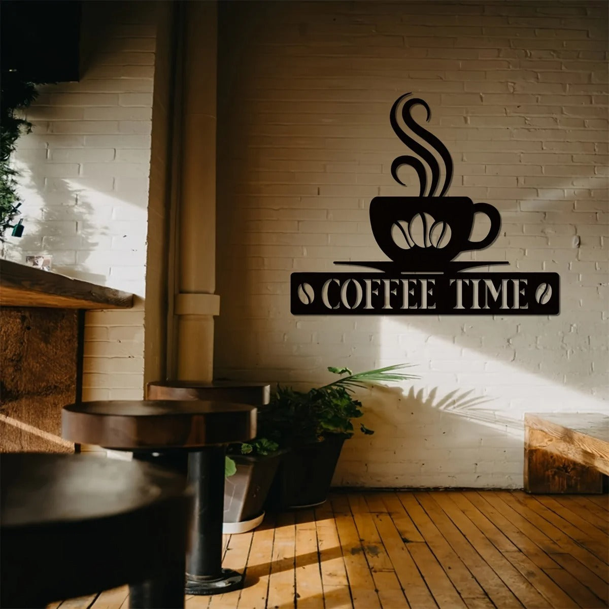 Personalized Iron Coffee Bar Metal Wall Art Decor