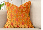 Embroidered Velvet Cushion Cover for Sofa and Bed (One)
