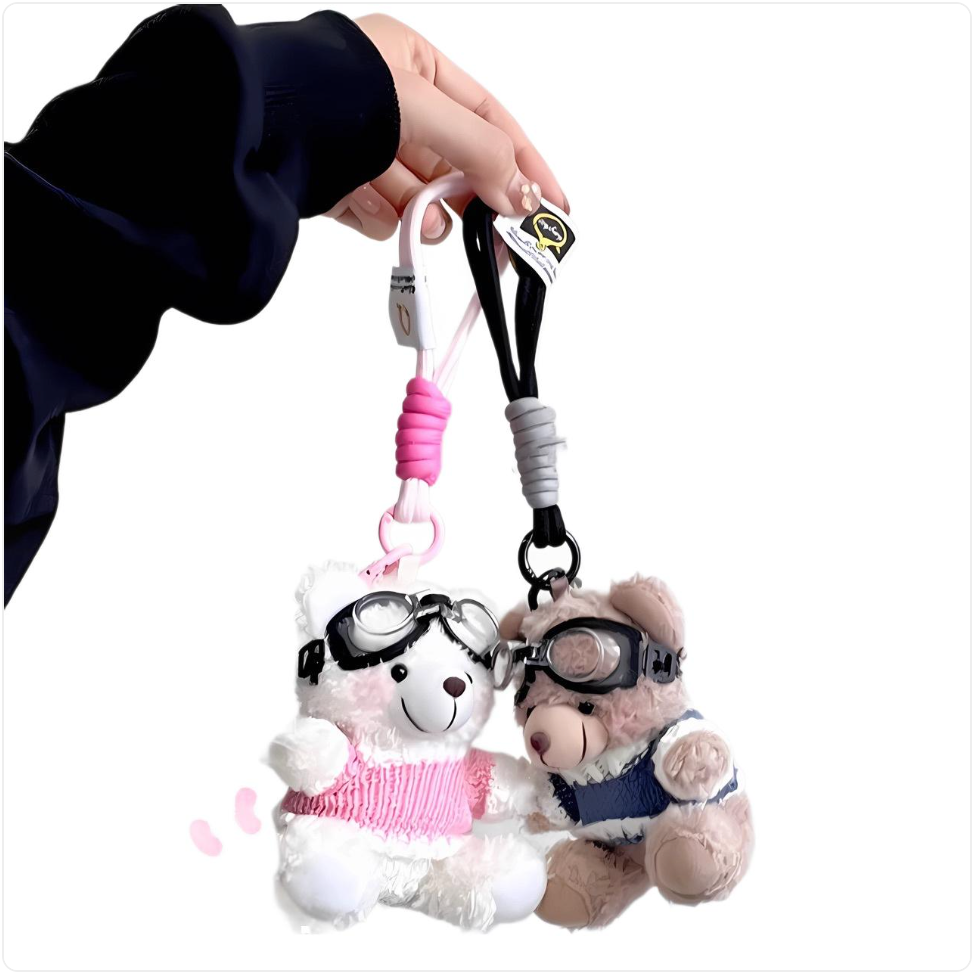 Pilot Bear Plush Keychain