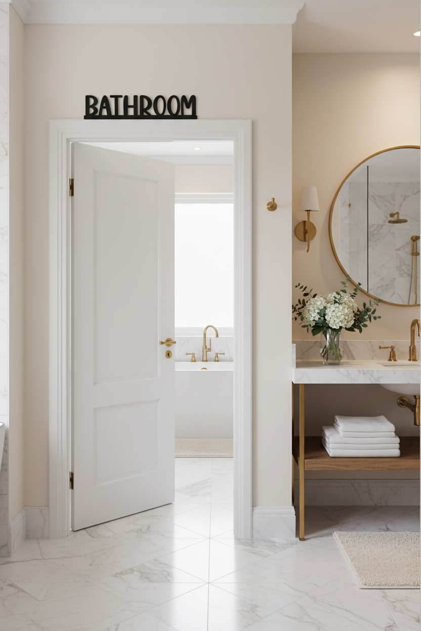 Elegant Bathroom Door Scene