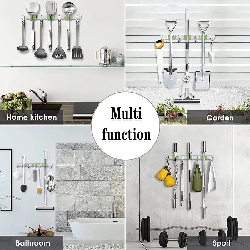 Heavy Duty Wall Mounted Broom and Mop Holder Storage