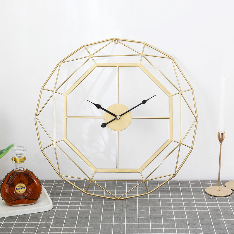 Iron Wall Clock - Silent Large Living Room Decor