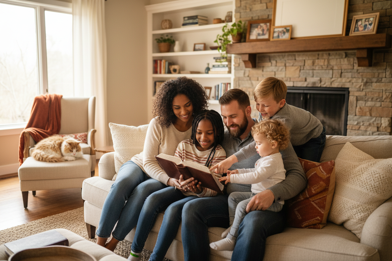 Family Reading Bible Together