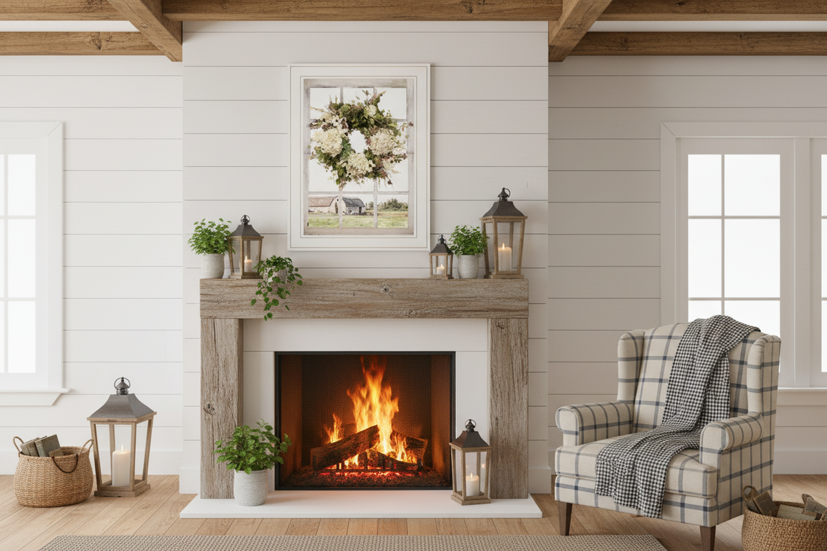 Farmhouse fireplace
