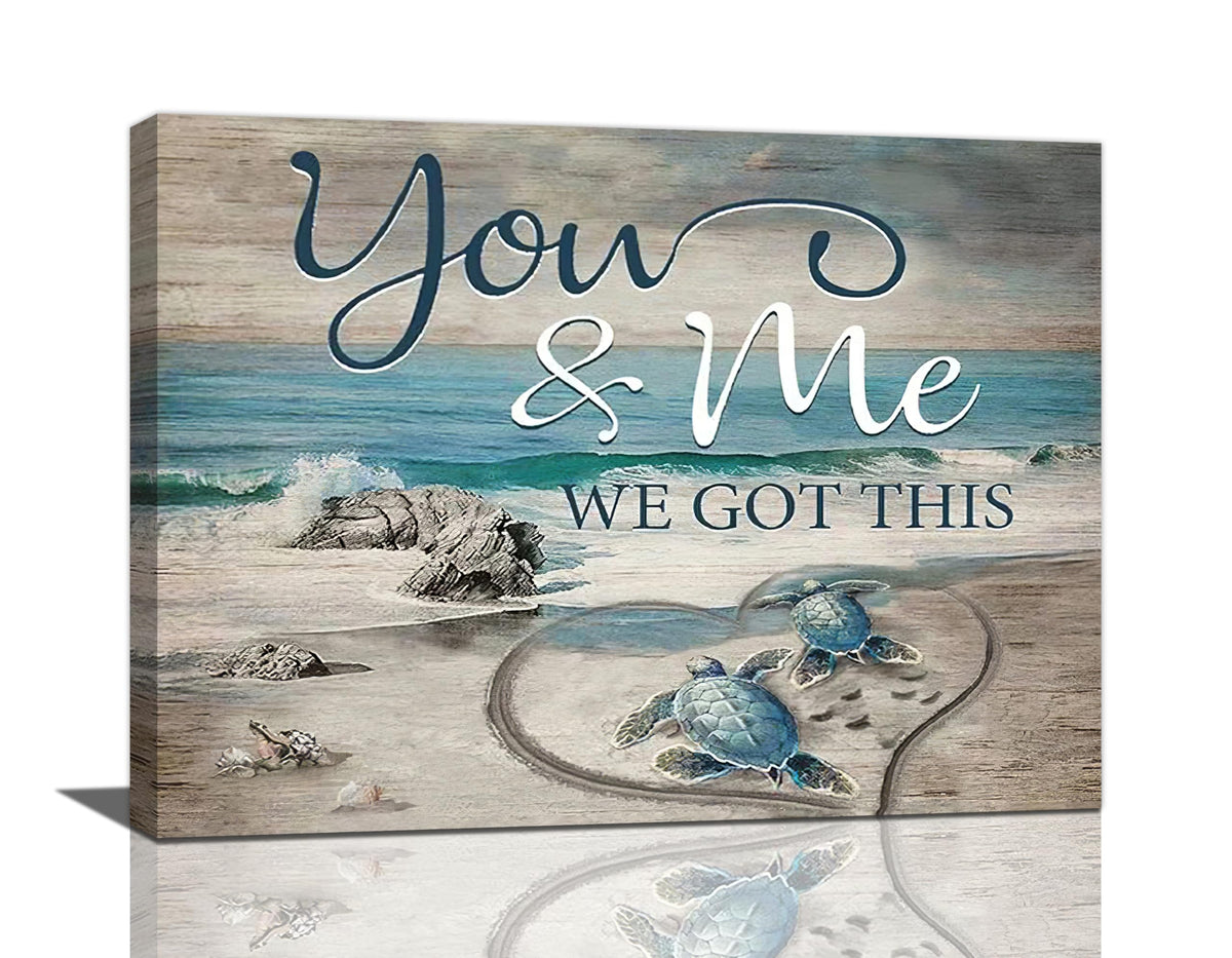 Sea Turtle Coastal Bathroom Wall Art