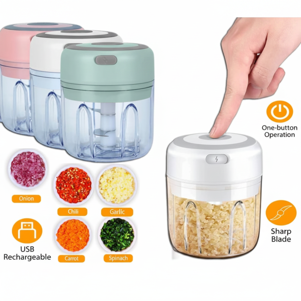 Garlic Chopper Infographic White Background