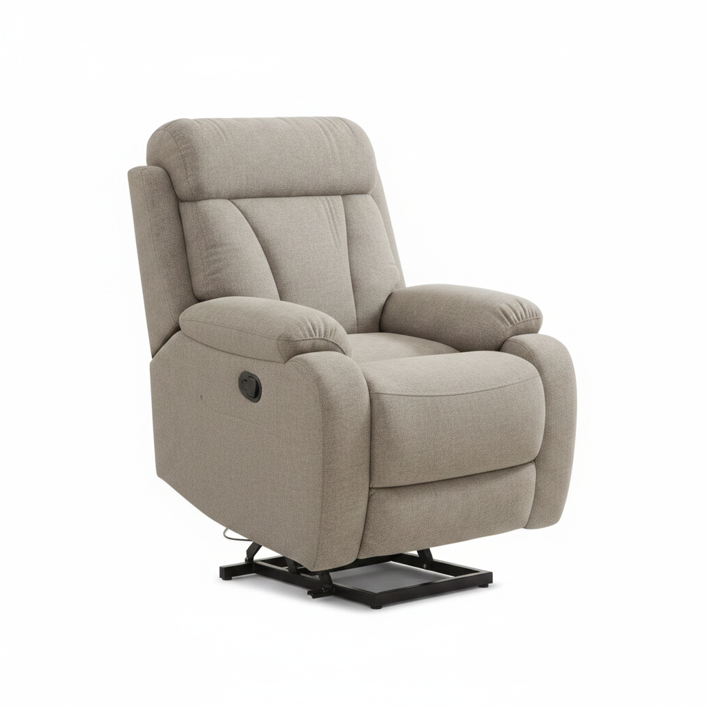 Gray Recliner - White Background Product Shot