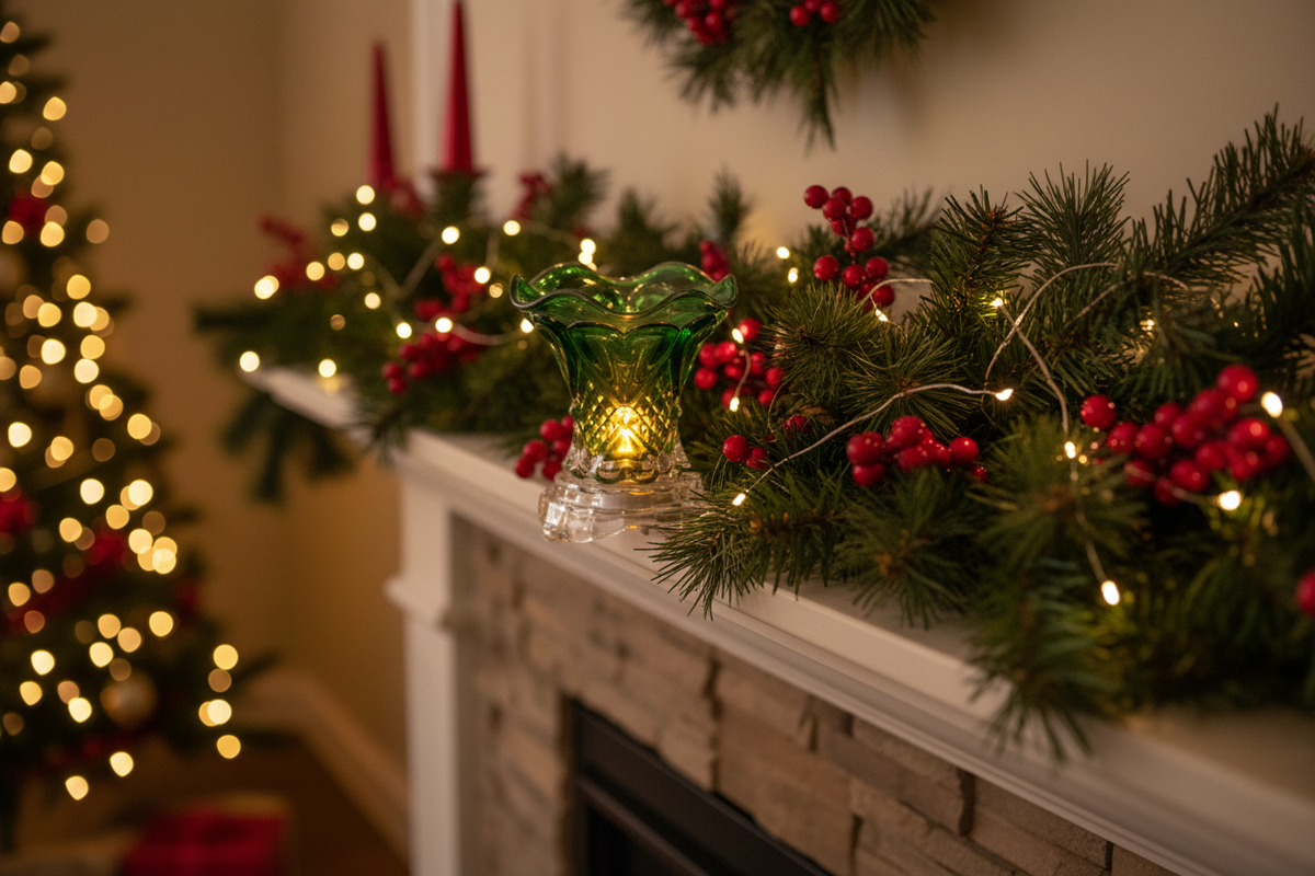Holiday Christmas dark green warmer