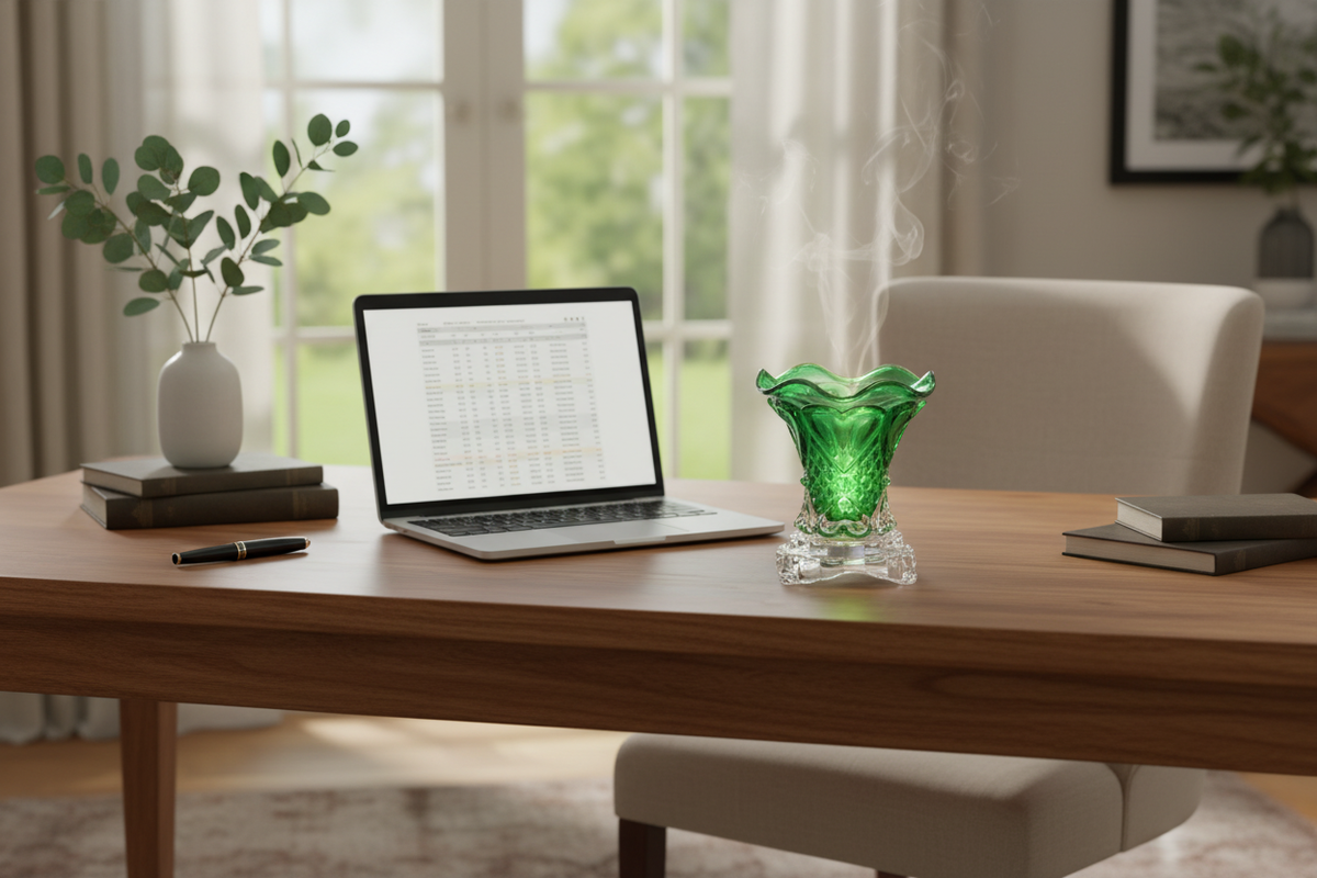 Home office dark green warmer