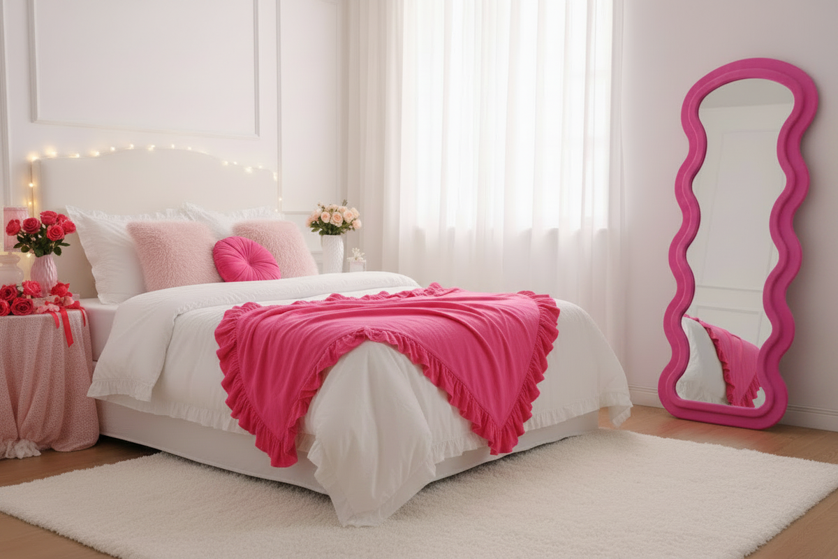 Hot Pink Bedroom with Matching Bedding