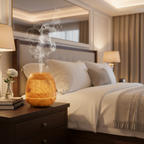 Light Wood Aroma Diffuser in luxury master bedroom