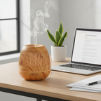 Light Wood Aroma Diffuser on corporate office desk