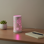 Snowflake LED Warmer on home office desk - bold scene