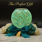 Teal Blue Globe Oil Burner gift presentation - The Perfect Gift