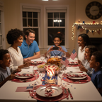 Crystal glass fragrance oil warmer as family holiday dining table centerpiece