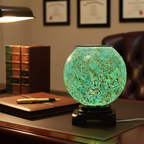 Teal Blue Globe Oil Burner in sophisticated lawyer office