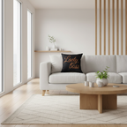 Style 2 gold letters pillow on modern Scandinavian sofa