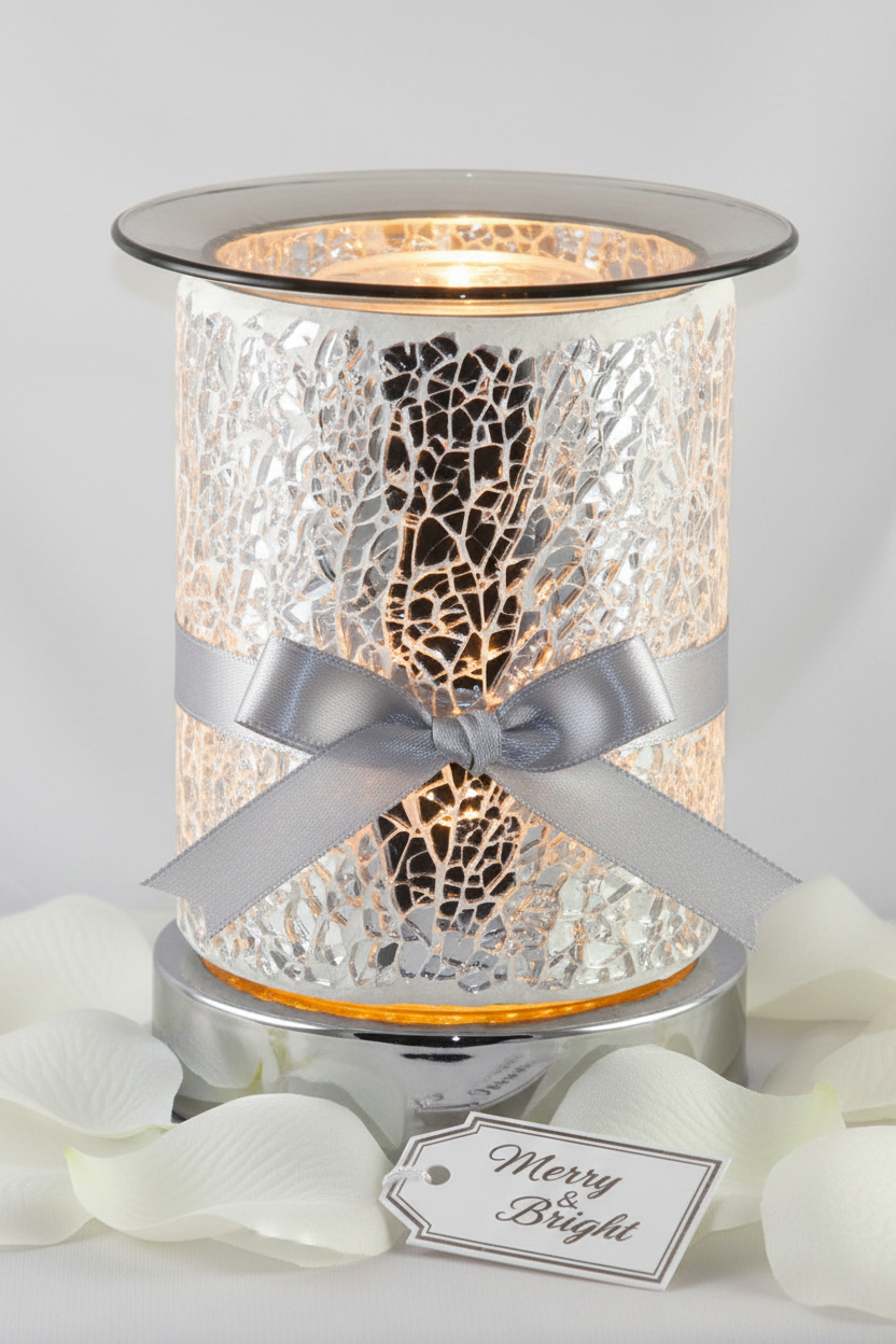 Crackle Glass Oil Burner luxury gift presentation