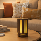 Darkwood Aroma Diffuser on living room coffee table