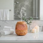 Light Wood Aroma Diffuser in spa bathroom