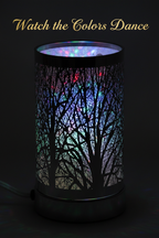 Silver Tree LED Oil Burner multi-color changing showcase - Watch the Colors Dance