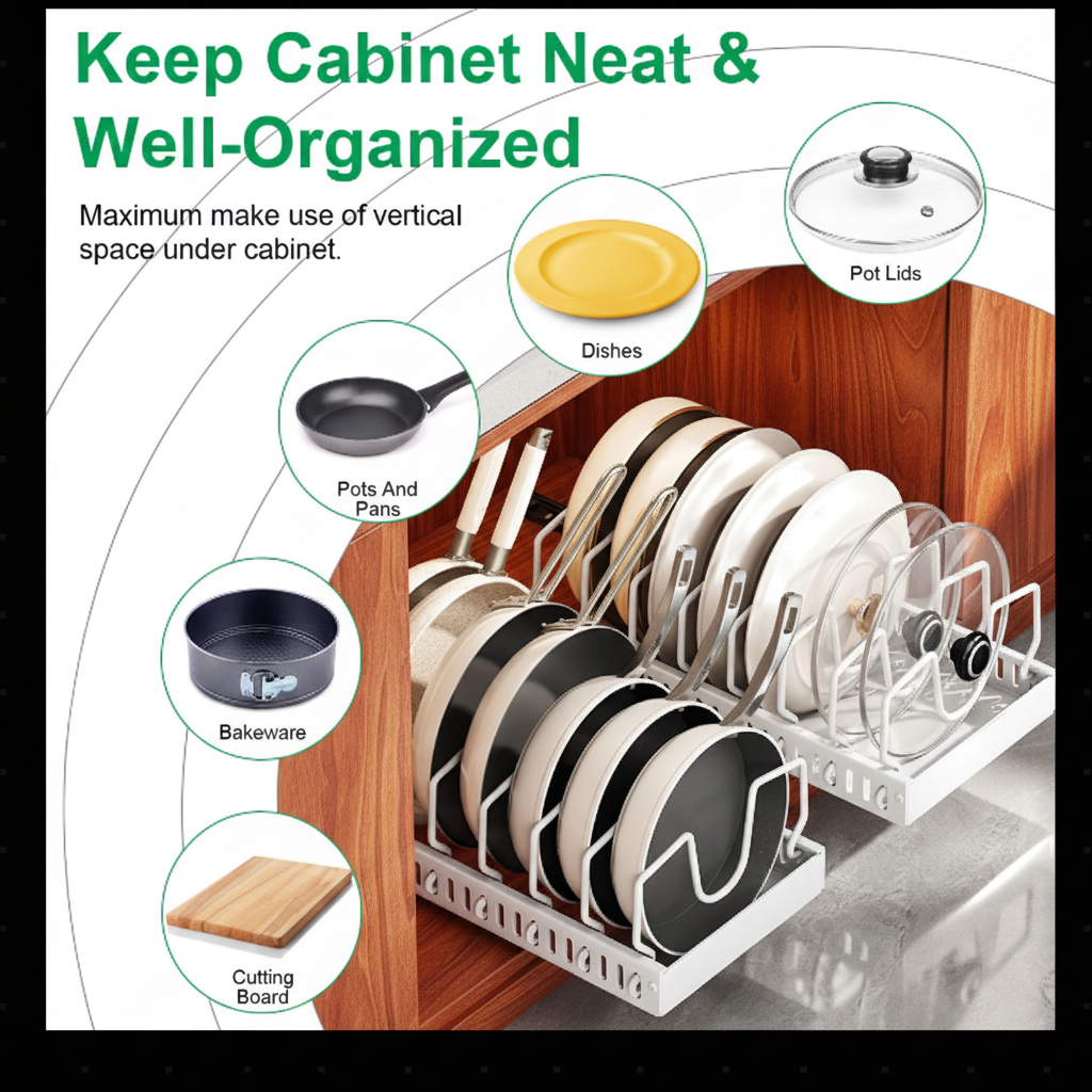 Keep cabinet neat and well-organized with cherry wood cabinet