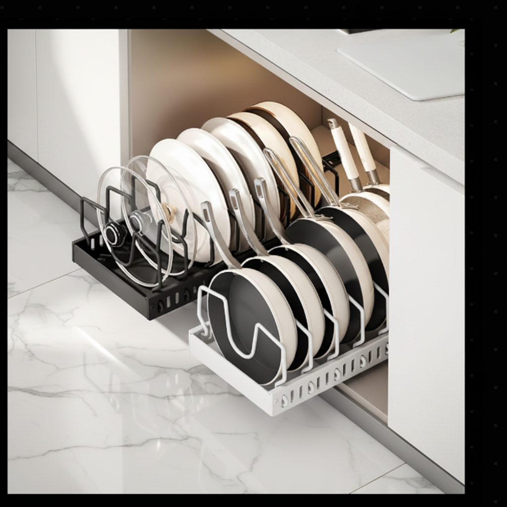 Kitchen organizers with white cabinet