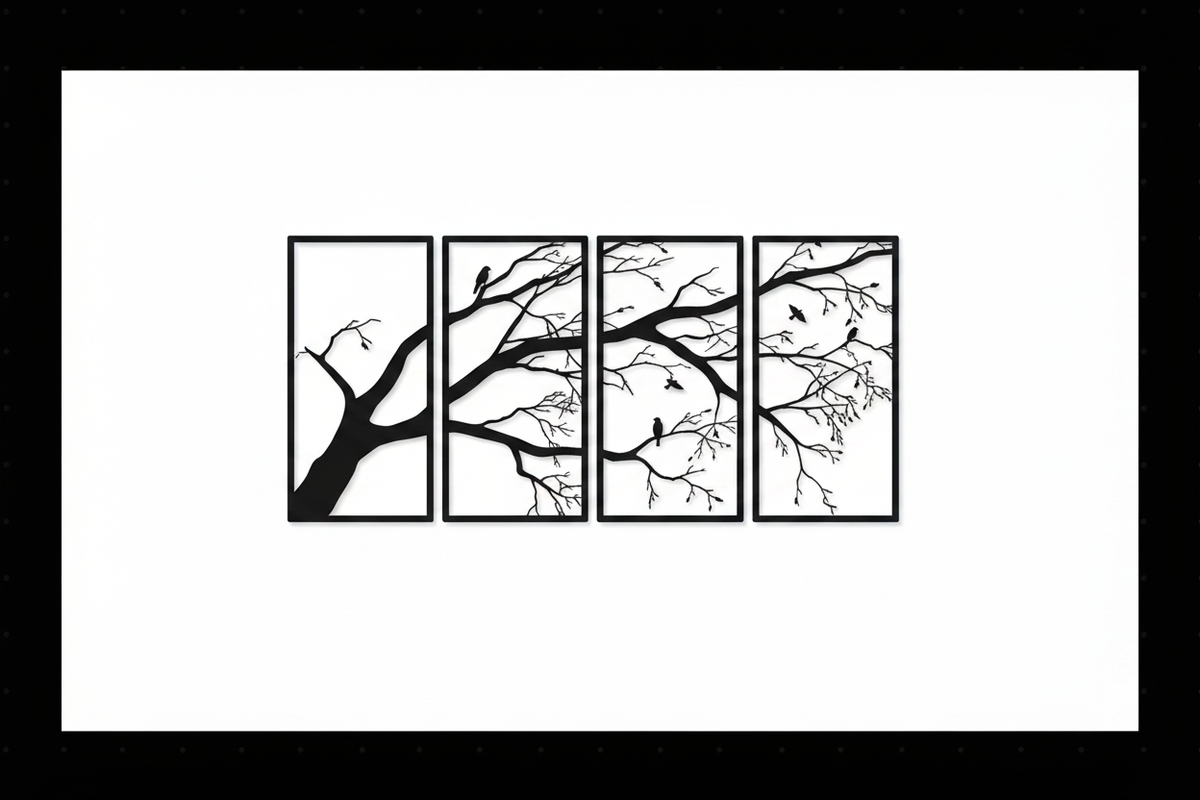 Modern Aluminum Wall Art - White Background