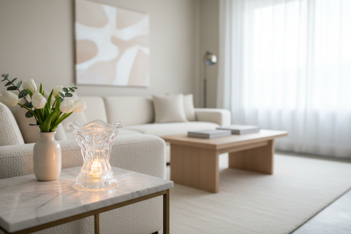 Modern living room clear warmer