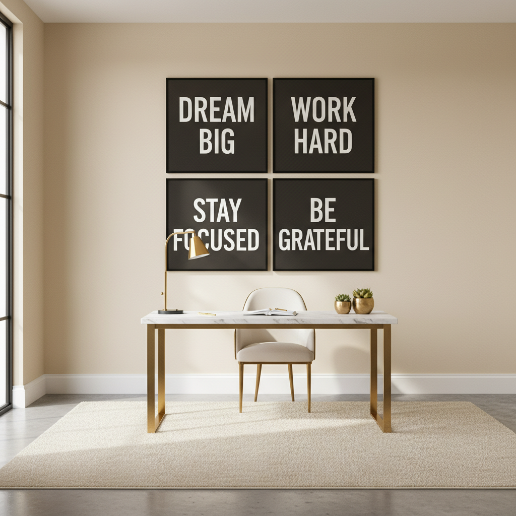 Motivational Canvas Wall Art Scene