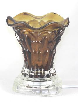 Mocha Brown Tulip Crystal Glass Fragrance Oil Warmer