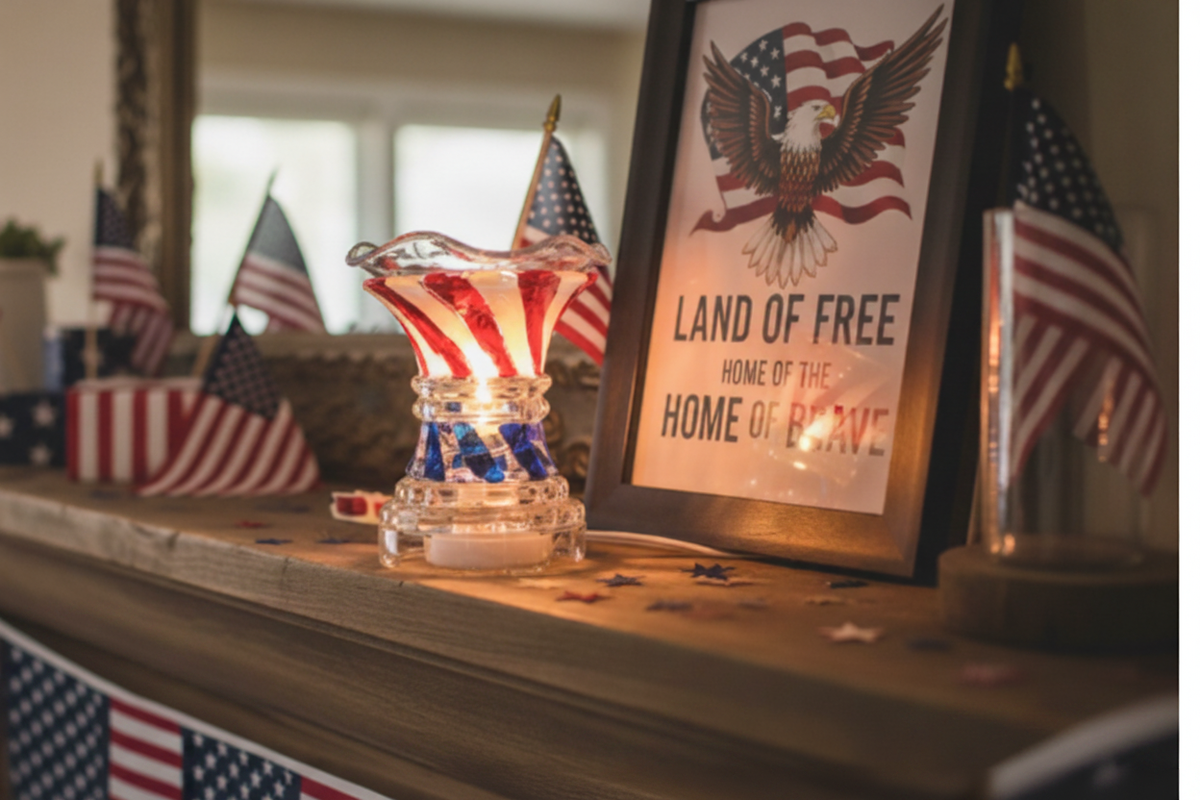 Patriotic mantle fixed text