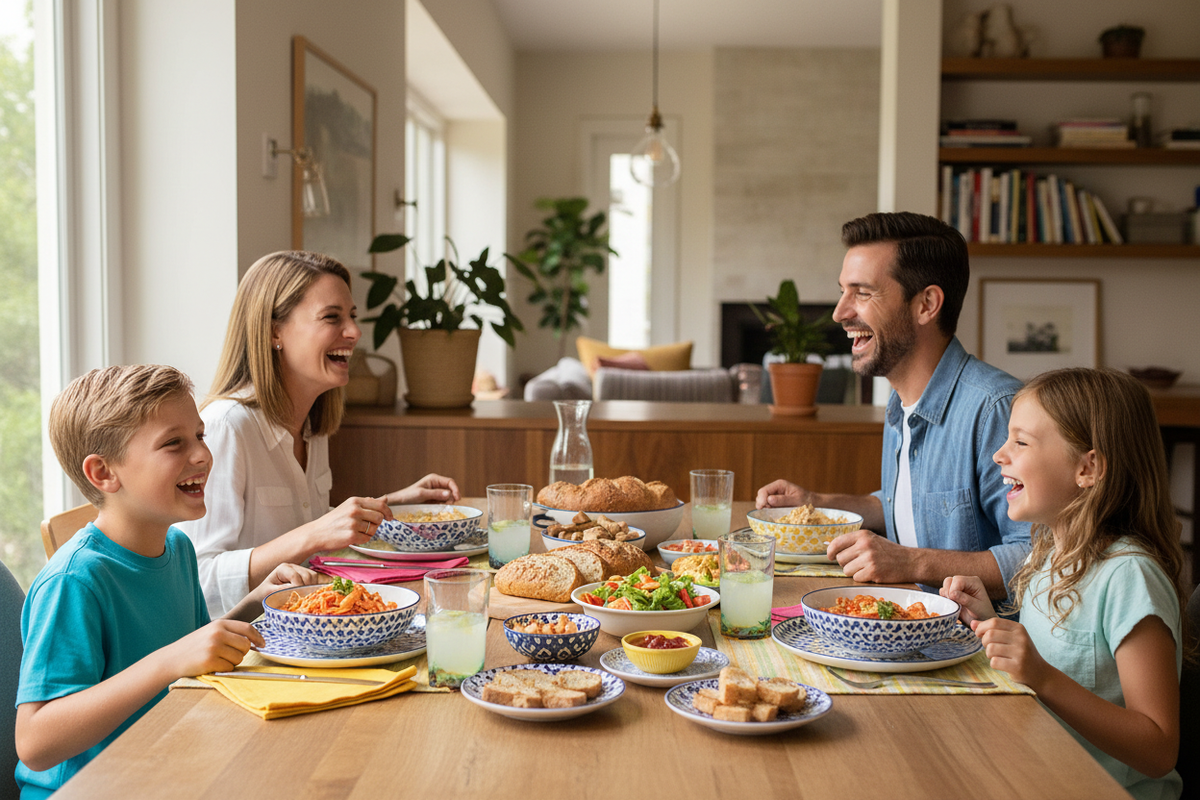 Rainbow Glasses – Family at the Table