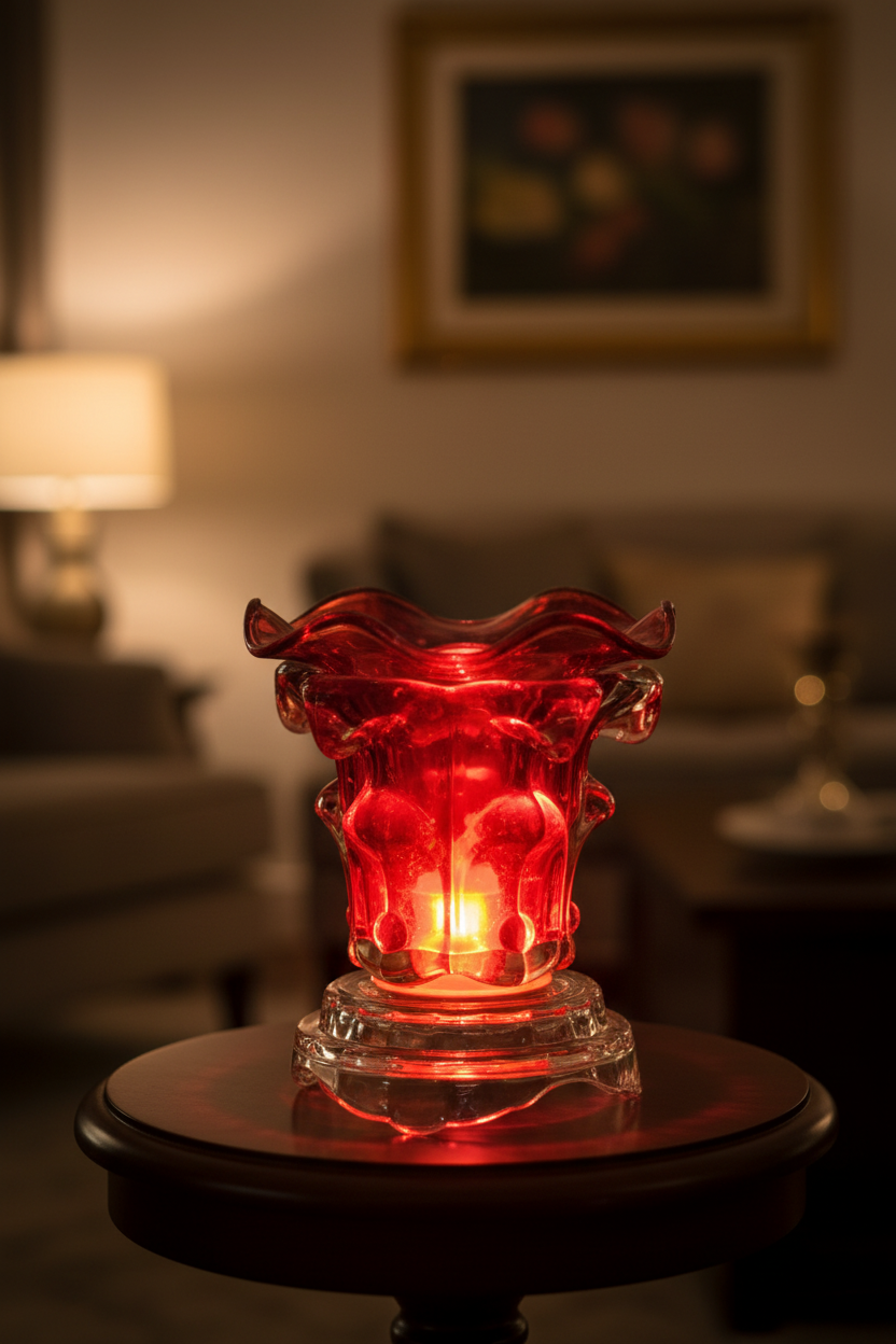 Red crystal tulip warmer hero shot