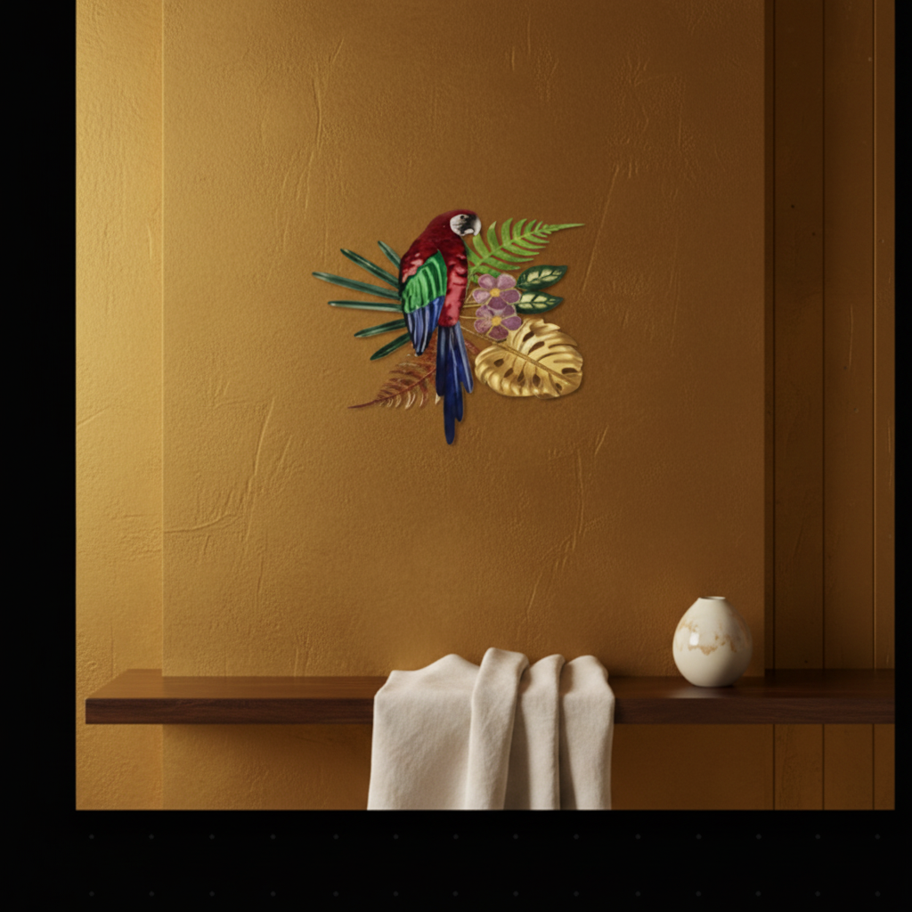 Vintage Parrot Wall Art - Gold Wall