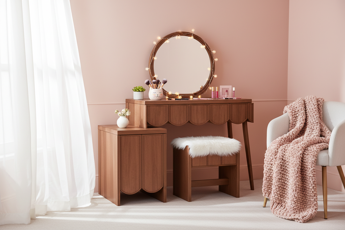 Walnut Vanity - Young Lady's Room Scene